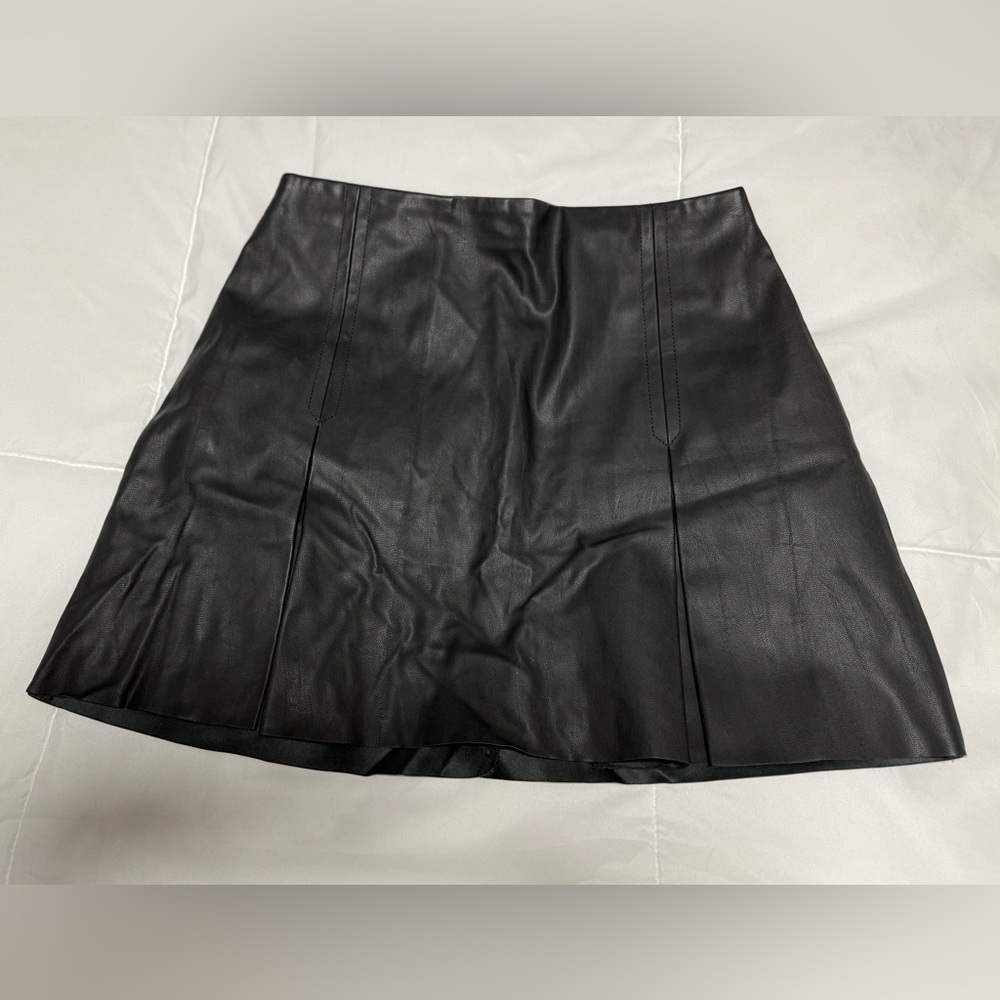 Express Black Leather Mini Skirt